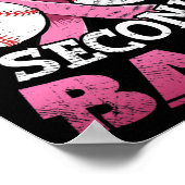 Tweede 2e honkbalplezier Baseball Borstkanker Awar Poster (Hoek)