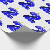Tweede 2e Verjaardag 2 Candle Blue Cadeaupapier (Hoek)
