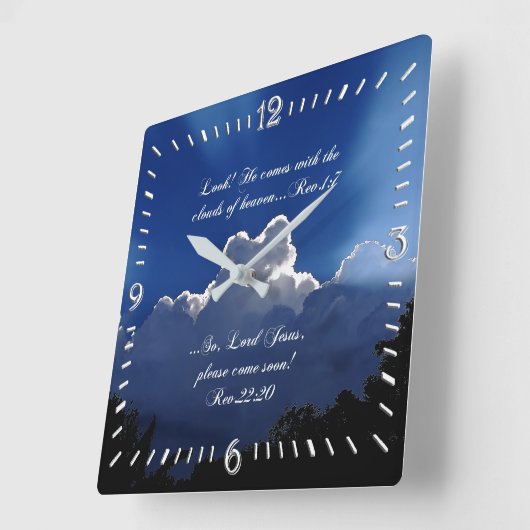 Tweede aankomende Inspirerend Scripture Square Clo Vierkante Klok (Hoek)