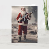 Tweede Amendement Anti Woke Santa Funny Christmas Feestdagen Kaart (Voorkant)