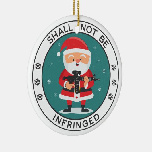 Tweede amendement AR-15 Sinterklaas Keramisch Ornament (Rechts)