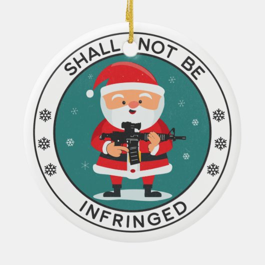 Tweede amendement AR-15 Sinterklaas Keramisch Ornament (Achterkant)