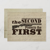 Tweede amendement Bescherming eerste amendement Briefkaart (Voorkant / Achterkant)