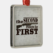 Tweede amendement Bescherming eerste amendement Metalen Ornament (Rechts)