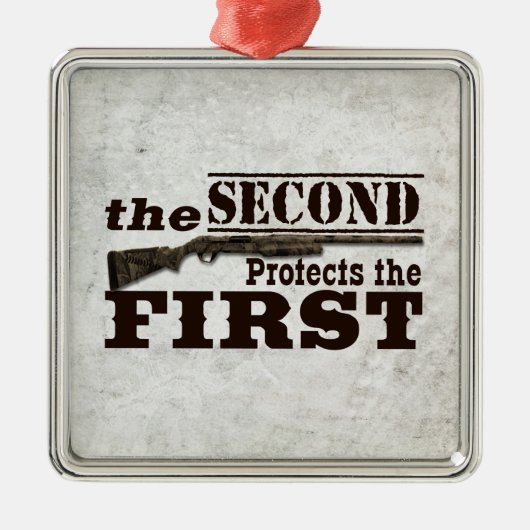 Tweede amendement Bescherming eerste amendement Metalen Ornament (Voorkant)