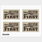 Tweede amendement Bescherming eerste amendement Rechthoekige Sticker (Vel)