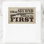 Tweede amendement Bescherming eerste amendement Rechthoekige Sticker (Tas)