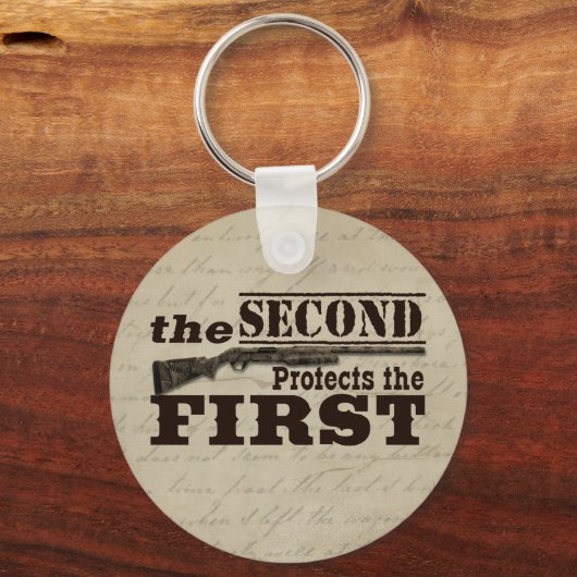 Tweede amendement Bescherming eerste amendement Sleutelhanger (Voorkant)