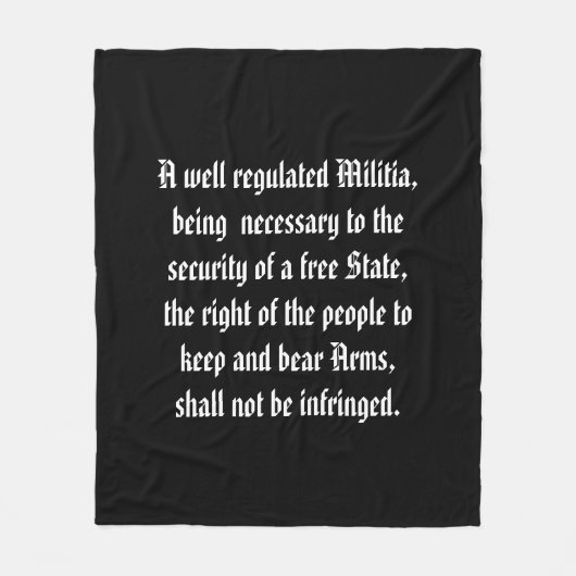 Tweede amendement: Blanket Black Fleece Deken (Voorkant)