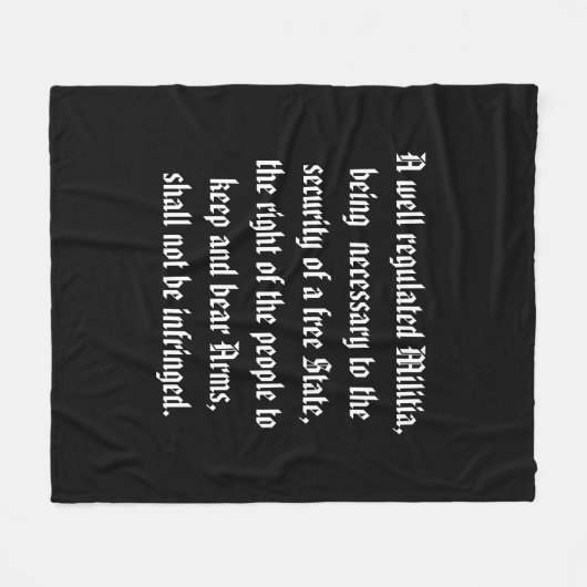 Tweede amendement: Blanket Black Fleece Deken (Voorkant (Horizontaal))