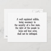 Tweede amendement briefkaart (Voorkant / Achterkant)