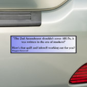Tweede amendement Doesnt Cover AR15s Blue Fade Bumpersticker (Op auto)