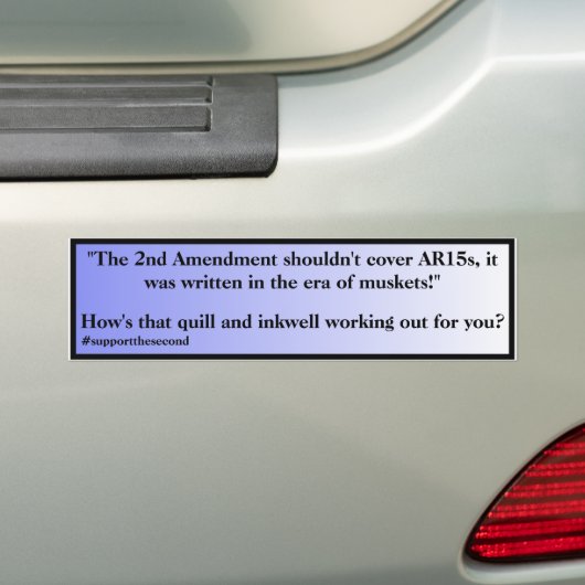 Tweede amendement Doesnt Cover AR15s Blue Fade Bumpersticker (Op auto)