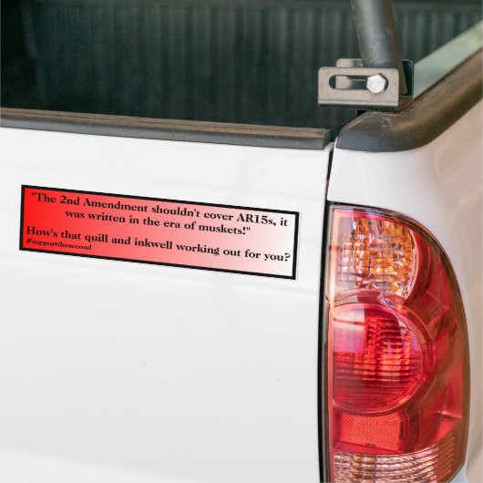 Tweede amendement Doesnt Cover AR15s Red Fade Bumpersticker (Op Truck)