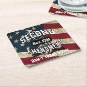 Tweede amendement Gadsden Flag niet over mij Kartonnen Onderzetters (Schuin)