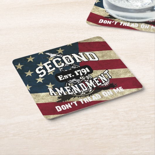Tweede amendement Gadsden Flag niet over mij Kartonnen Onderzetters (Schuin)