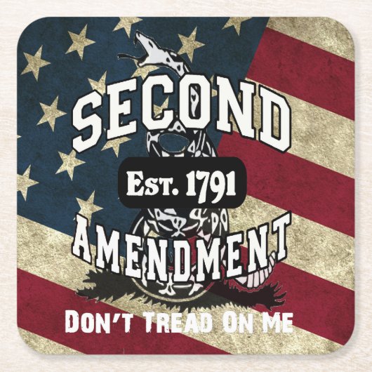 Tweede amendement Gadsden Flag niet over mij Kartonnen Onderzetters (Voorkant)
