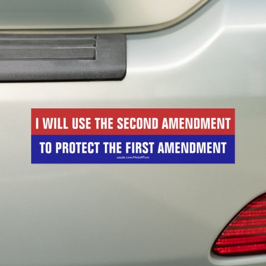 Tweede amendement gebruiken om het eerst te besche bumpersticker (Op auto)