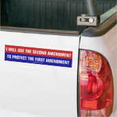 Tweede amendement gebruiken om het eerst te besche bumpersticker (Op Truck)