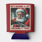 Tweede Amendement Kerstman Blikje Koeler | Rechten (Achterkant)