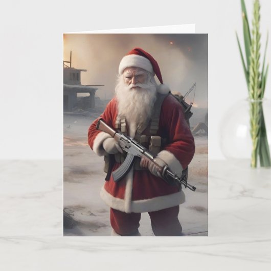 Tweede amendement Kerstman Funny Christmas Feestdagen Kaart (Voorkant)