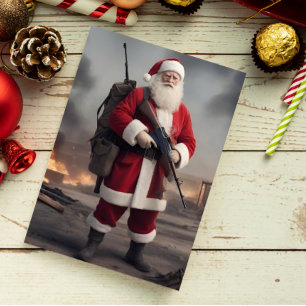 Tweede Amendement Kerstman Grappige Kerst Feestdagen Kaart