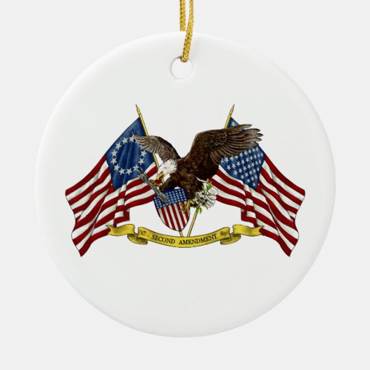 Tweede amendement Liberty Eagle Keramisch Ornament (Voorkant)