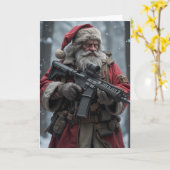 Tweede amendement Patriottische Kerstman Kerstmis Kaart (Gele Bloem)