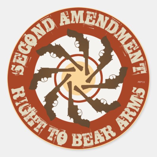 Tweede amendement ronde sticker (Voorkant)