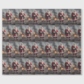 Tweede Amendement Santa Funny Christmas Cadeaupapier (Vlak)