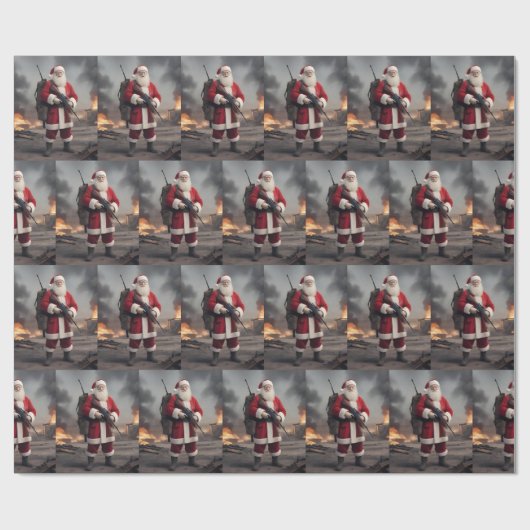 Tweede Amendement Santa Funny Christmas Cadeaupapier (Vlak)