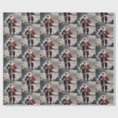 Tweede Amendement Santa Funny Christmas Cadeaupapier (Vlak)