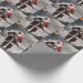 Tweede Amendement Santa Funny Christmas Cadeaupapier (Hoek)