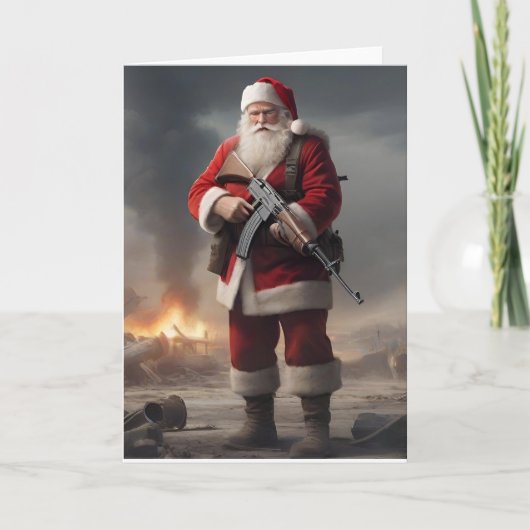 Tweede Amendement Santa Funny Christmas Feestdagen Kaart (Voorkant)