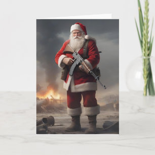 Tweede Amendement Santa Funny Christmas Feestdagen Kaart