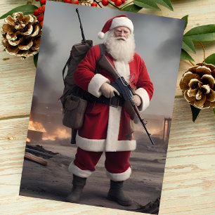 Tweede Amendement Santa Funny Christmas Feestdagenkaart