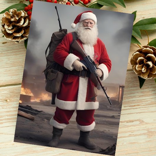 Tweede Amendement Santa Funny Christmas Feestdagenkaart
