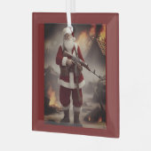 Tweede Amendement Santa Funny Christmas Glas Ornament (Voorkant links)