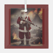 Tweede Amendement Santa Funny Christmas Glas Ornament (Voorkant)