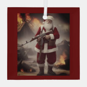 Tweede Amendement Santa Funny Christmas Glas Ornament (Achterkant)
