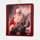 Tweede Amendement Santa Funny Christmas Keramisch Ornament (Links)