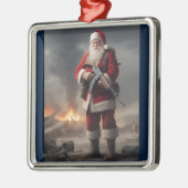 Tweede Amendement Santa Funny Christmas Metalen Ornament (Links)