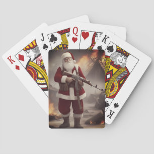 Tweede Amendement Santa Funny Christmas Pokerkaarten