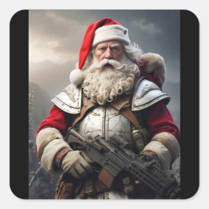 Tweede Amendement Santa Funny Christmas Vierkante Sticker