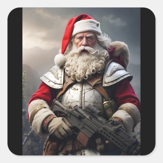 Tweede Amendement Santa Funny Christmas Vierkante Sticker (Voorkant)