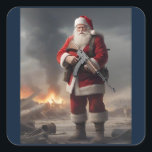 Tweede Amendement Santa Funny Christmas Vierkante Sticker<br><div class="desc">Tweede Amendement Santa Funny Christmas</div>