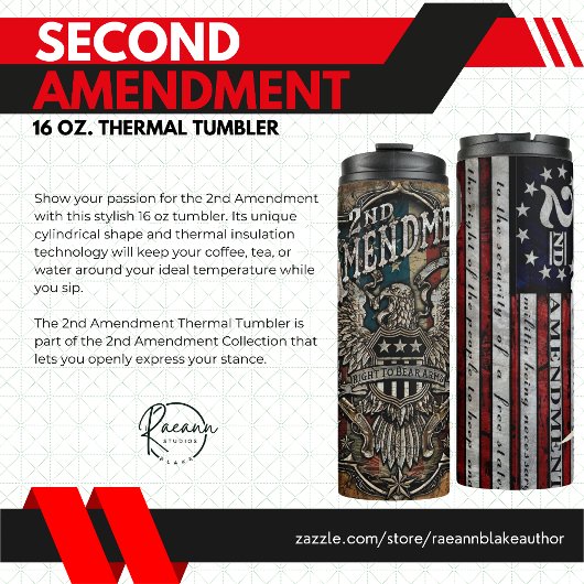 Tweede amendement Thermische Tumbler Thermosbeker