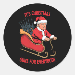 Tweede amendement Trump als kerstman Ronde Sticker