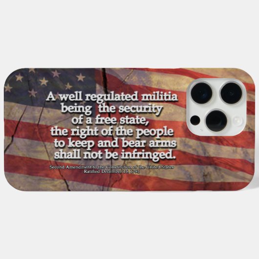 Tweede Amendement Typografie Landelijke Amerikaans Case-Mate iPhone Case (Achterkant (horizontaal))