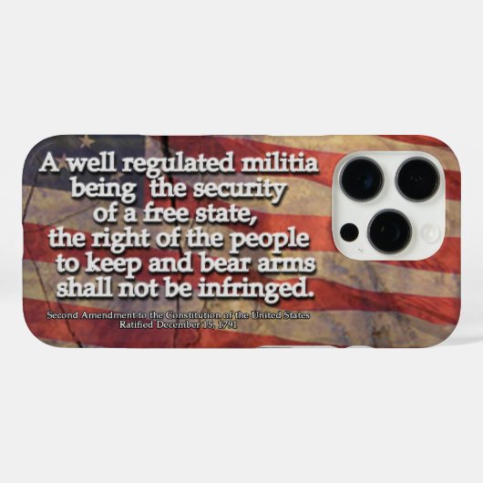 Tweede Amendement Typografie Landelijke Amerikaans Case-Mate iPhone Case (Achterkant (horizontaal))